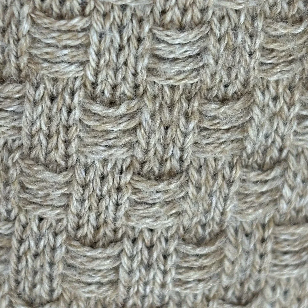 New Mizzen + Main Wool Knit Textured Hillcrest Crewneck Sweater Heather Beige XL